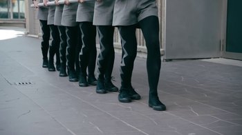 Movie still from “The Chemical Brothers - Go” (2015), directed by Michel Gondry – Wide shot, Low angle