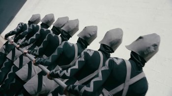 Movie still from “The Chemical Brothers - Go” (2015), directed by Michel Gondry – Extreme Wide shot, High angle