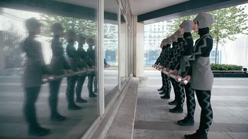 Movie still from “The Chemical Brothers - Go” (2015), directed by Michel Gondry – Wide shot, Over the shoulder angle