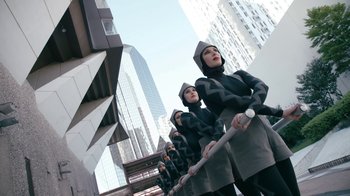 Movie still from “The Chemical Brothers - Go” (2015), directed by Michel Gondry – Wide shot, Low angle