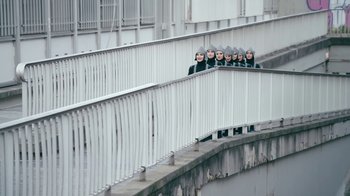 Movie still from “The Chemical Brothers - Go” (2015), directed by Michel Gondry – Extreme Wide shot, High angle