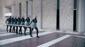 Movie still from “The Chemical Brothers - Go” (2015), directed by Michel Gondry – Wide shot, Low angle