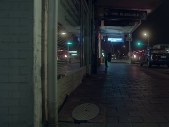 Movie still from “The Eversons - Emily” (2015), directed by Thunderlips – Extreme Wide shot, Low angle