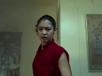 Movie still from “The Eversons - Emily” (2015), directed by Thunderlips – Close Up shot, Low angle