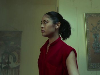 Movie still from “The Eversons - Emily” (2015), directed by Thunderlips – Medium shot, Low angle