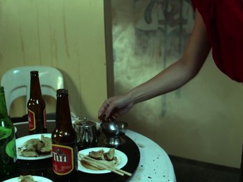 Movie still from “The Eversons - Emily” (2015), directed by Thunderlips – Medium shot, High angle