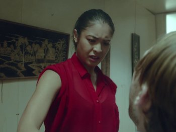 Movie still from “The Eversons - Emily” (2015), directed by Thunderlips – Close Up shot, Low angle