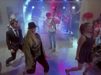 Movie still from “The Eversons - Emily” (2015), directed by Thunderlips – Wide shot, Low angle