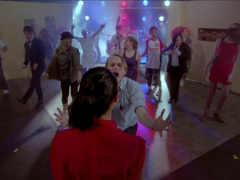 Movie still from “The Eversons - Emily” (2015), directed by Thunderlips – Extreme Wide shot, High angle
