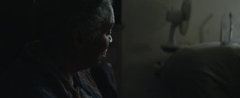 Movie still from “Flying Lotus - Coronus, The Terminator” (2015), directed by Young Replicant – Close Up shot, Over the shoulder angle