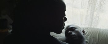 Movie still from “Flying Lotus - Coronus, The Terminator” (2015), directed by Young Replicant – Extreme Close Up shot, Low angle