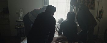 Movie still from “Flying Lotus - Coronus, The Terminator” (2015), directed by Young Replicant – Medium shot, High angle