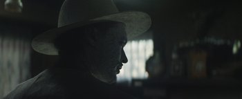 Movie still from “Flying Lotus - Coronus, The Terminator” (2015), directed by Young Replicant – Extreme Close Up shot, Low angle