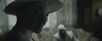 Movie still from “Flying Lotus - Coronus, The Terminator” (2015), directed by Young Replicant – Extreme Close Up shot, Over the shoulder angle