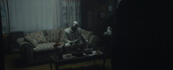 Movie still from “Flying Lotus - Coronus, The Terminator” (2015), directed by Young Replicant – Medium shot, High angle