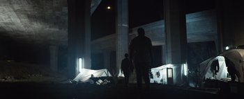 Movie still from “Flying Lotus - Coronus, The Terminator” (2015), directed by Young Replicant – Extreme Wide shot, Low angle