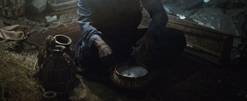 Movie still from “Flying Lotus - Coronus, The Terminator” (2015), directed by Young Replicant – Extreme Close Up shot, High angle