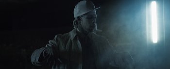 Movie still from “Flying Lotus - Coronus, The Terminator” (2015), directed by Young Replicant – Medium shot, Low angle