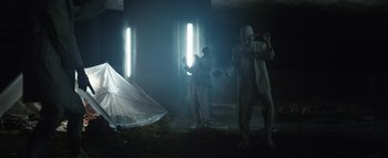 Movie still from “Flying Lotus - Coronus, The Terminator” (2015), directed by Young Replicant – Wide shot, Low angle