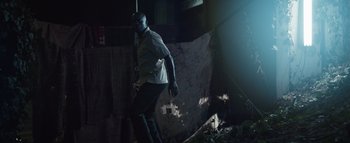 Movie still from “Flying Lotus - Coronus, The Terminator” (2015), directed by Young Replicant – Wide shot, Low angle