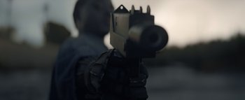 Movie still from “Flying Lotus - Coronus, The Terminator” (2015), directed by Young Replicant – Extreme Close Up shot, Low angle