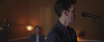 Movie still from “One Night Only - Plasticine” (2014), directed by Oscar Hudson – Close Up shot, Over the shoulder angle