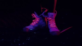 Movie still from “Major Lazer - Sweat” (2014), directed by Ryan Staake – Extreme Close Up shot, Low angle