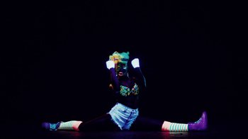 Movie still from “Major Lazer - Sweat” (2014), directed by Ryan Staake – Medium shot, Overhead angle