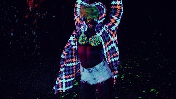 Movie still from “Major Lazer - Sweat” (2014), directed by Ryan Staake – Wide shot, High angle