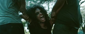 Movie still from “Little Dragon - Pretty Girls” (2014), directed by Nabil Elderkin – Medium shot, High angle