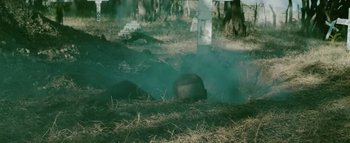 Movie still from “Little Dragon - Pretty Girls” (2014), directed by Nabil Elderkin – Wide shot, Overhead angle