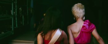 Movie still from “Little Dragon - Pretty Girls” (2014), directed by Nabil Elderkin – Medium shot, Over the shoulder angle