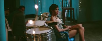 Movie still from “Little Dragon - Pretty Girls” (2014), directed by Nabil Elderkin – Medium shot, High angle