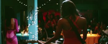 Movie still from “Little Dragon - Pretty Girls” (2014), directed by Nabil Elderkin – Medium shot, Low angle