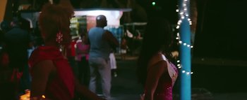 Movie still from “Little Dragon - Pretty Girls” (2014), directed by Nabil Elderkin – Medium shot, Over the shoulder angle