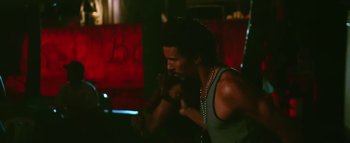 Movie still from “Little Dragon - Pretty Girls” (2014), directed by Nabil Elderkin – Medium shot, Over the shoulder angle