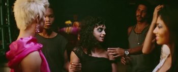 Movie still from “Little Dragon - Pretty Girls” (2014), directed by Nabil Elderkin – Medium shot, Over the shoulder angle