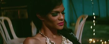 Movie still from “Little Dragon - Pretty Girls” (2014), directed by Nabil Elderkin – Close Up shot, Low angle