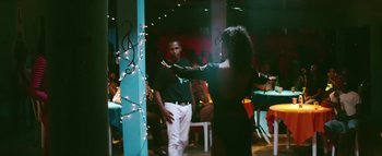 Movie still from “Little Dragon - Pretty Girls” (2014), directed by Nabil Elderkin – Medium shot, Over the shoulder angle