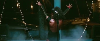 Movie still from “Little Dragon - Pretty Girls” (2014), directed by Nabil Elderkin – Medium shot, Low angle