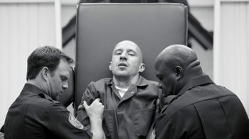 Movie still from “FKA Twigs - Video Girl” (2014), directed by Kahlil Joseph – Medium shot, Overhead angle