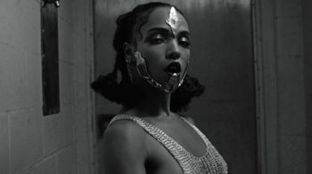 Movie still from “FKA Twigs - Video Girl” (2014), directed by Kahlil Joseph – Close Up shot, Low angle