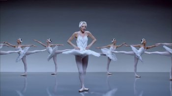 Movie still from “Taylor Swift - Shake It Off” (2014), directed by Mark Romanek – Wide shot, Low angle