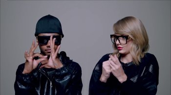 Movie still from “Taylor Swift - Shake It Off” (2014), directed by Mark Romanek – Medium shot, Over the shoulder angle