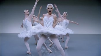 Movie still from “Taylor Swift - Shake It Off” (2014), directed by Mark Romanek – Wide shot, Low angle