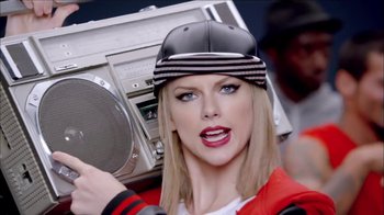 Movie still from “Taylor Swift - Shake It Off” (2014), directed by Mark Romanek – Close Up shot, Over the shoulder angle