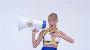 Movie still from “Taylor Swift - Shake It Off” (2014), directed by Mark Romanek – Medium shot, Overhead angle