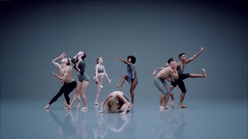 Movie still from “Taylor Swift - Shake It Off” (2014), directed by Mark Romanek – Wide shot, High angle