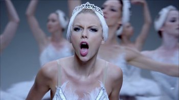 Movie still from “Taylor Swift - Shake It Off” (2014), directed by Mark Romanek – Close Up shot, Low angle