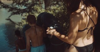 Movie still from “Alt-J - Left Hand Free” (2014), directed by Ryan Staake – Extreme Close Up shot, Low angle